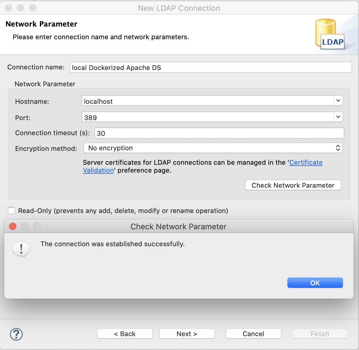 New LDAP Connection - Network Parameter