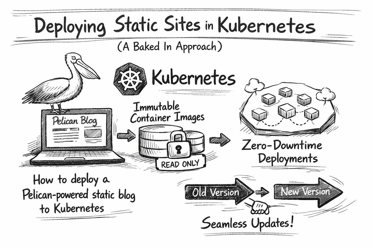 Deploying Static Sites in Kubernetes — Pelican blog to immutable container image to zero-downtime cluster deployment