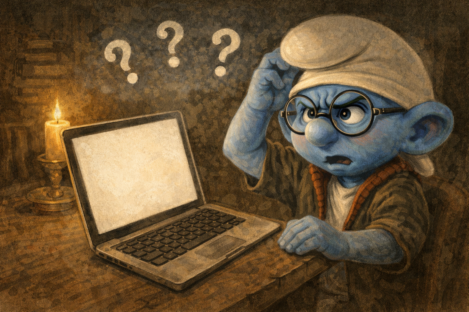 Brainy Smurf's puzzling moment