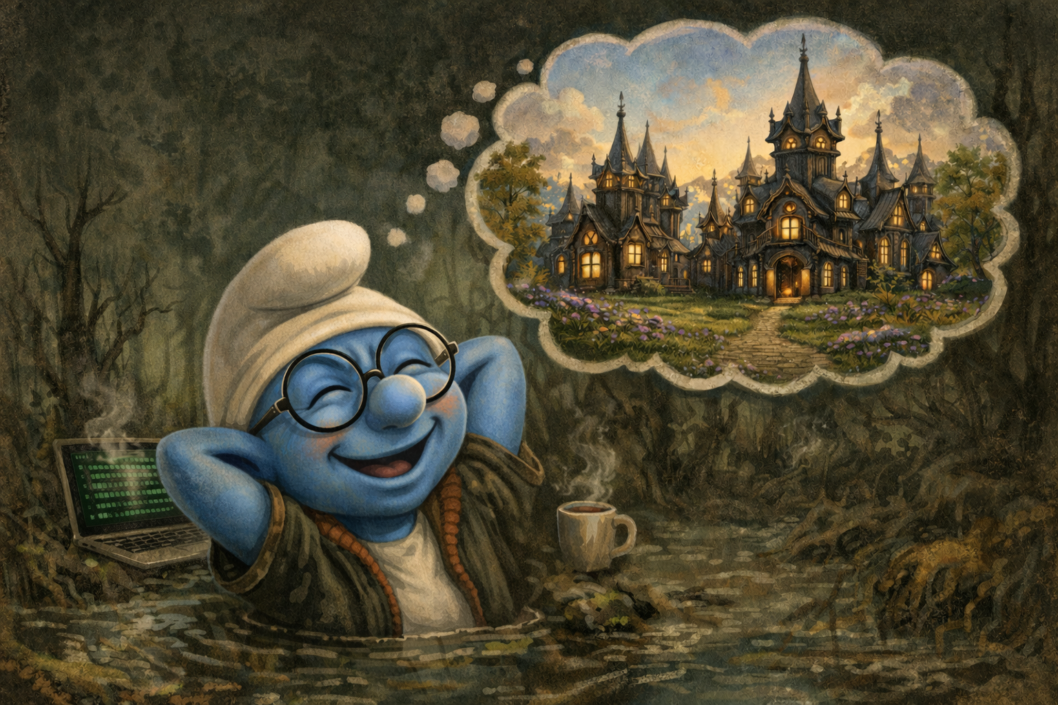 Brainy Smurf in the swamp, dreaming of better architectures